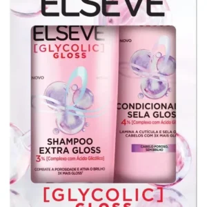 Kit Shampoo 375ml E Condicionador 170ml Elseve Glycolic