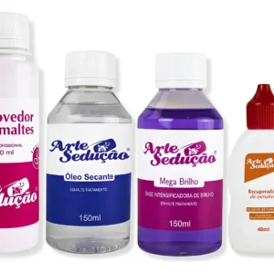 Kit Recuperador Esmalte + Removedor + Secante + Mega Brilho