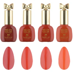 Kit 6 Esmaltes Helen Color 3 Em 1 Top Coat Base 60ml Uv/led